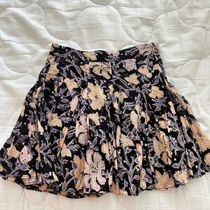 FREE PEOPLE BLACK FLORAL SKIRT